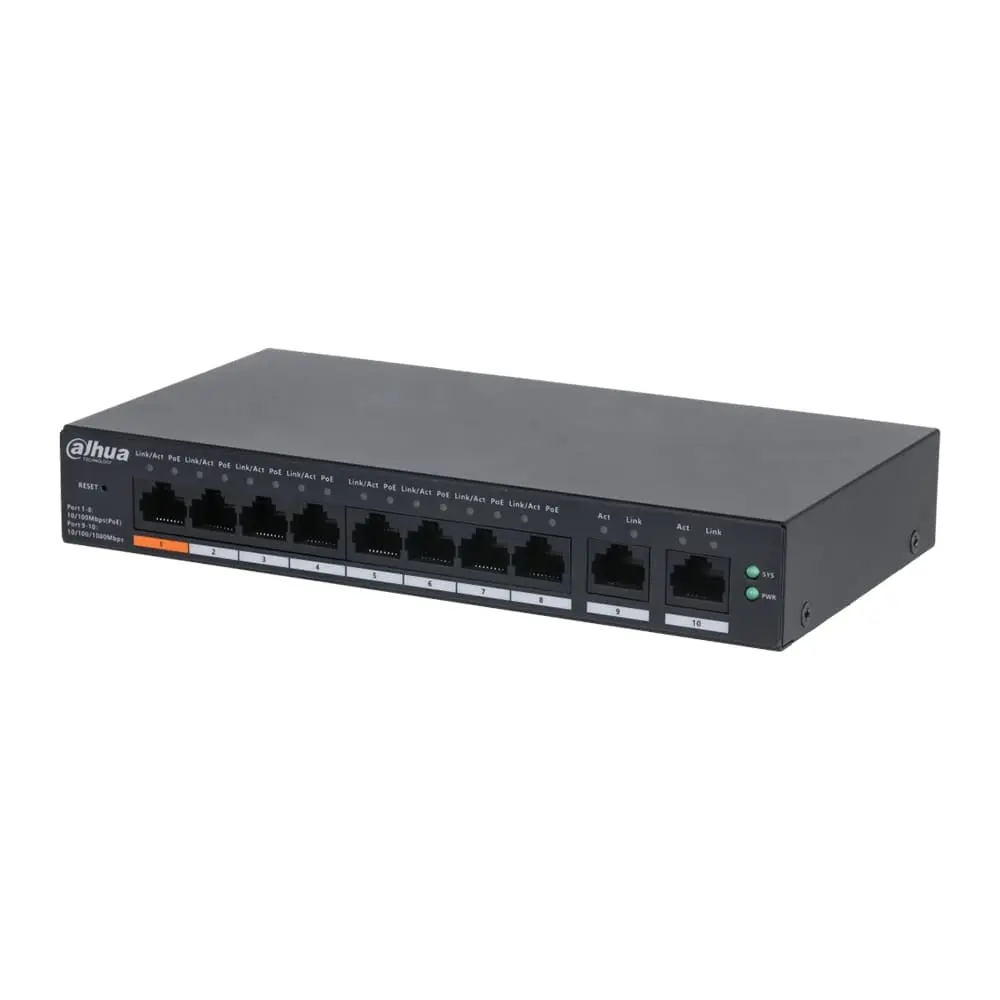 Комутатор 8 портів керований Dahua DH-CS4010-8ET-60 PoE